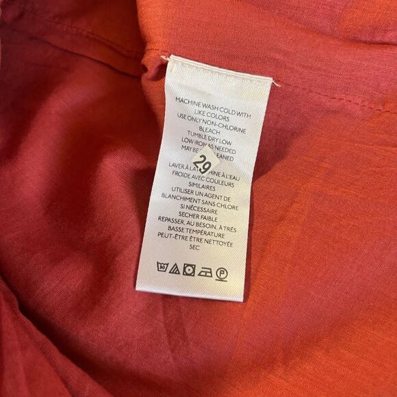 FREE PEOPLE Mini Dress Snap Front Bell sleeves in Color Peach Sz S NWT - Picture 7 of 9